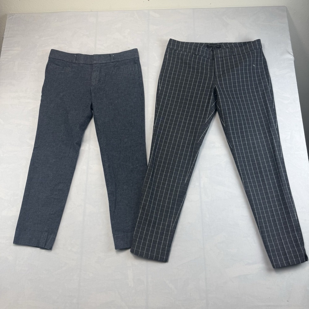 Banana Republic Sloan Petite 2 Pants Bundle Gray Ankle Work Office